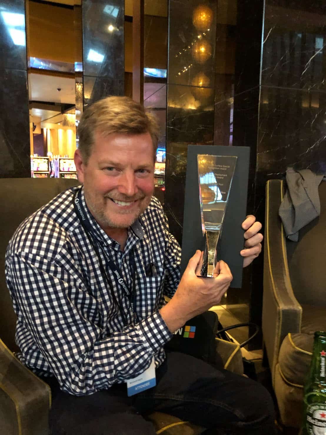 Ingram with the Microsoft Partner of the Year award