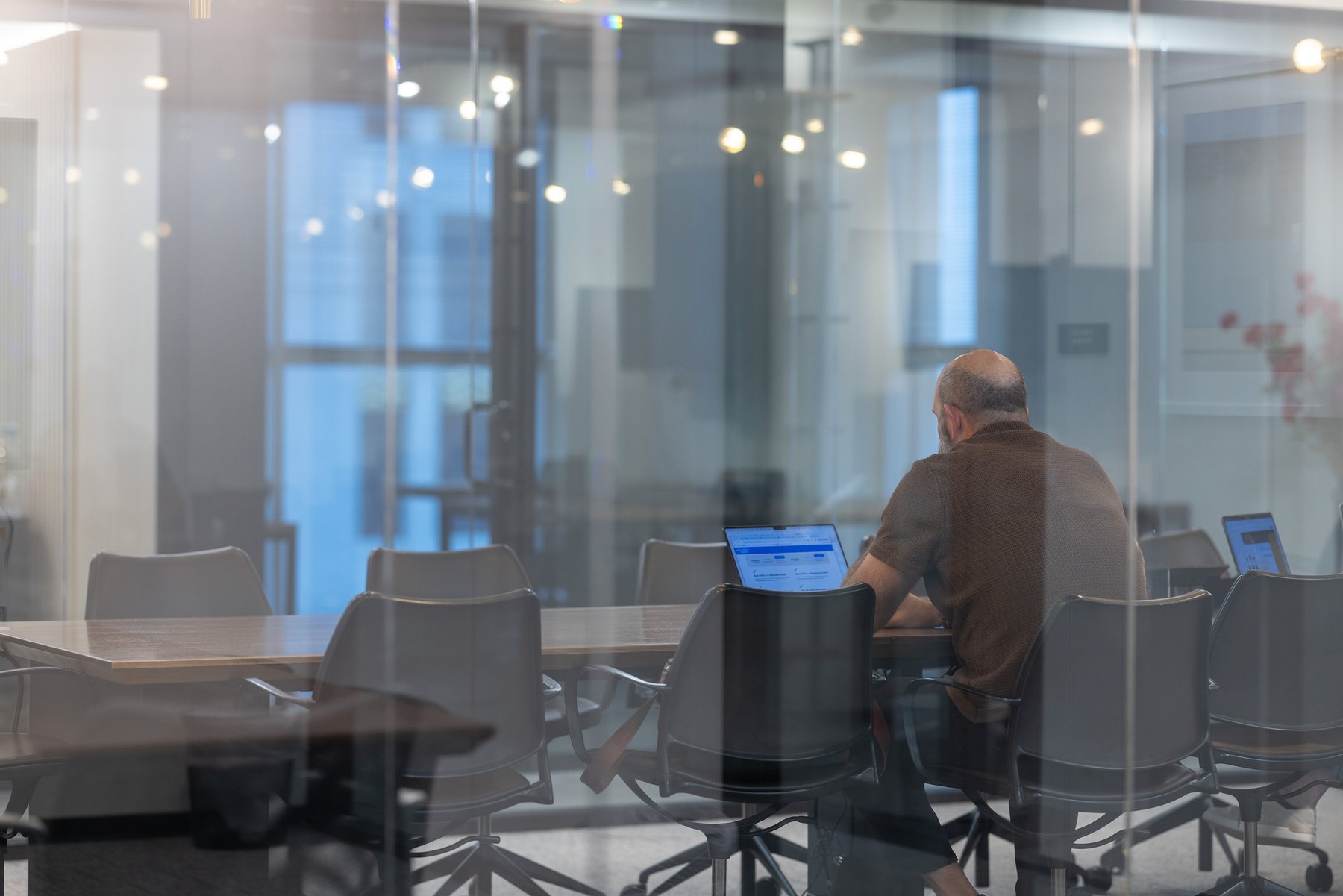 The Orlando conference room through the glass